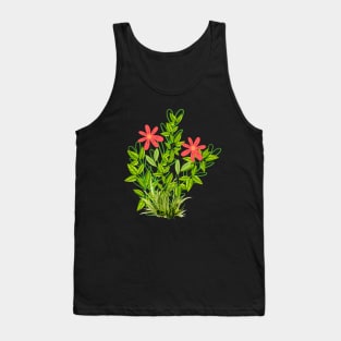 Lush vegetation and beautiful flowers design Tank Top